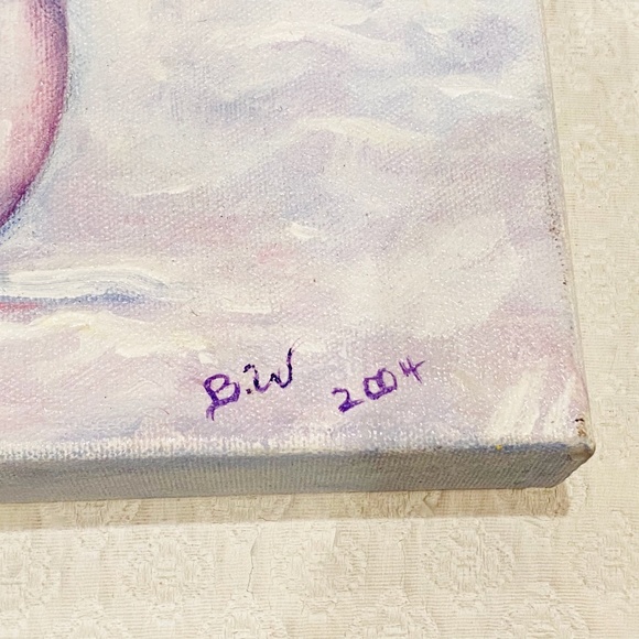 D6-Original Oil on Gallery Frame Canvas Snowman Painting - Picture 6 of 8